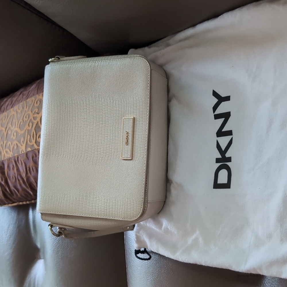 DKNY Ivory Embossed Crossbody Bag